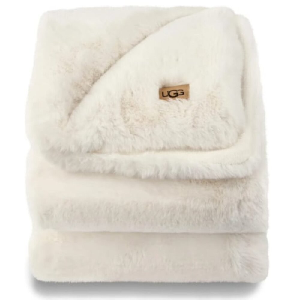 UGG Euphoria Plush Faux Fur Full / Queen Size Reversible Luxury Soft Blanket